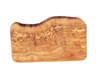 Olive wood rectangle cutting board with a natural edge