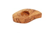 leaf Olive wood candle Holder