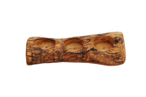 Olive Wood 3 Candle Holder