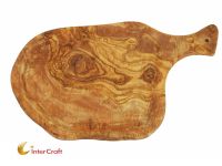 Natural olive wood chopping board with groove 45cm