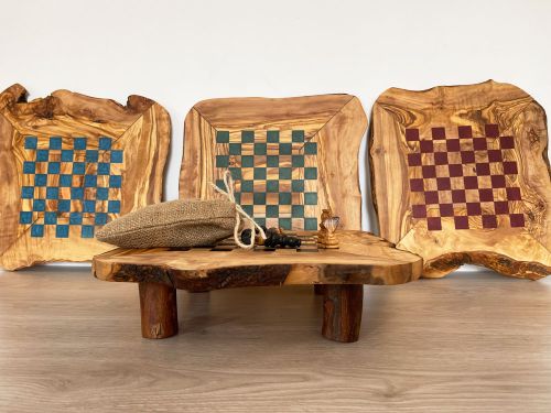 Olive wood chess board 30 cm with pieces