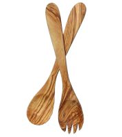 Olive wood spoon and fork 30 cm