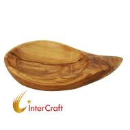 olive wood leaf dish 14 cm