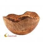 Large olive wood salad bowl with natural edge 25cm